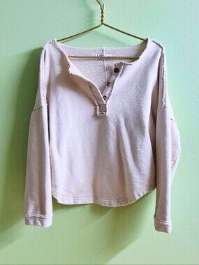LIV Outdoor Cozy Slouchy French Terry Henley Sweater